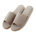 Linen Open-Toe House Slippers