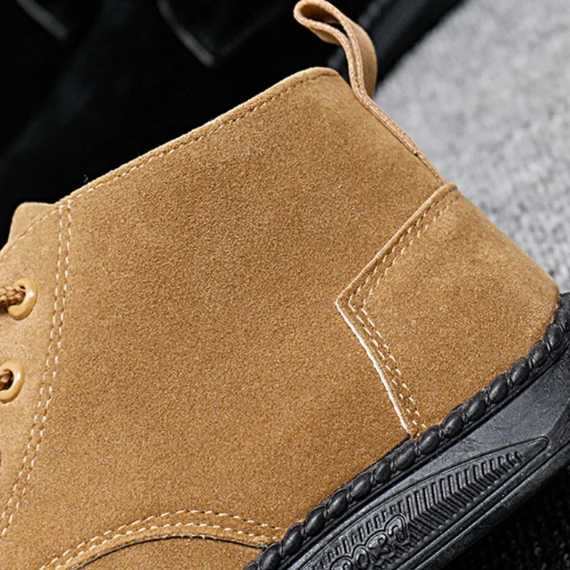 Men's Suede Lace-Up Chelsea Boots