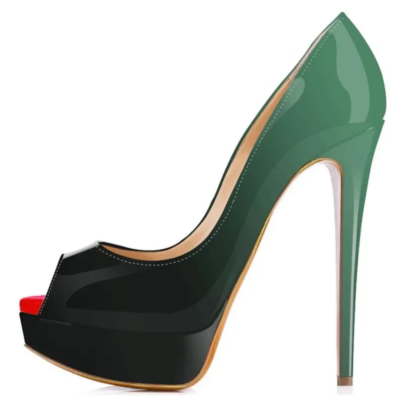 Women's 14cm Platform Peep-Toe Stiletto Heels
