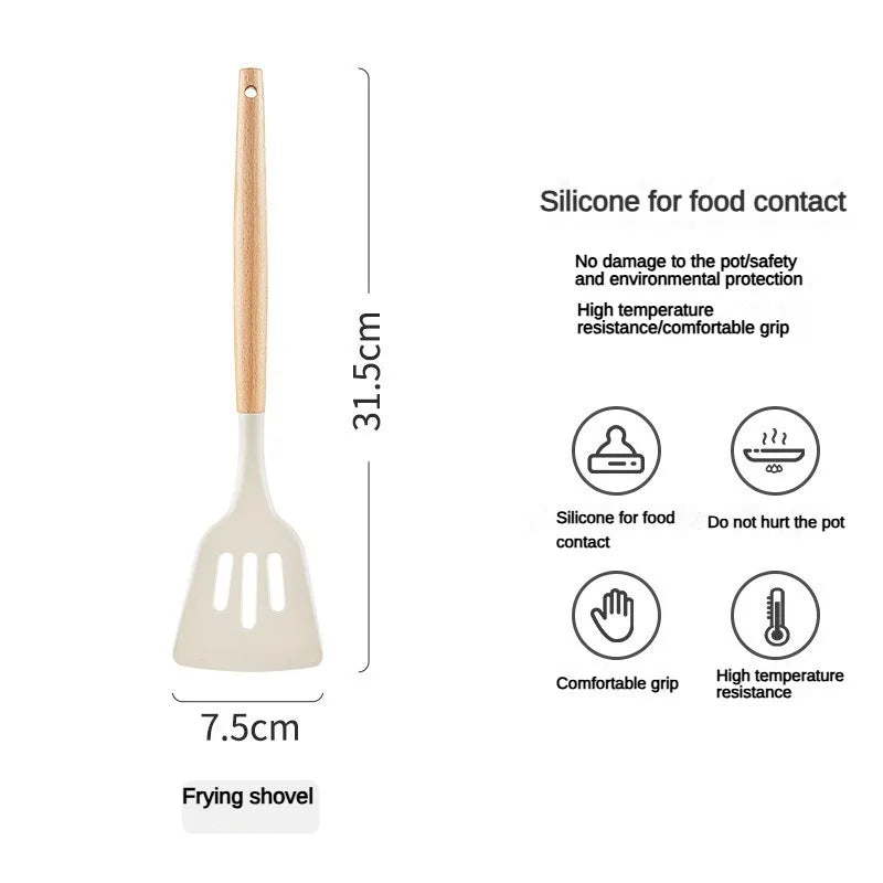 Silicone Spatula & Spoon Set – 3 Pcs