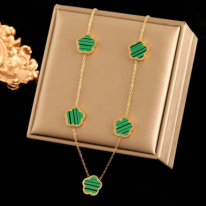 🌸 EILIECK Flower Clover Jewelry Set
