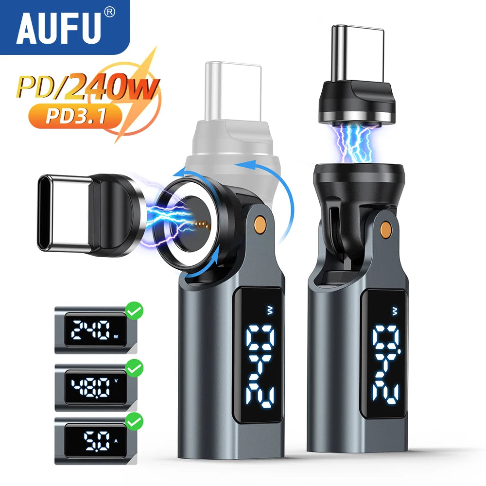 📟 AUFU Digital Display Magnetic USB-C Adapter