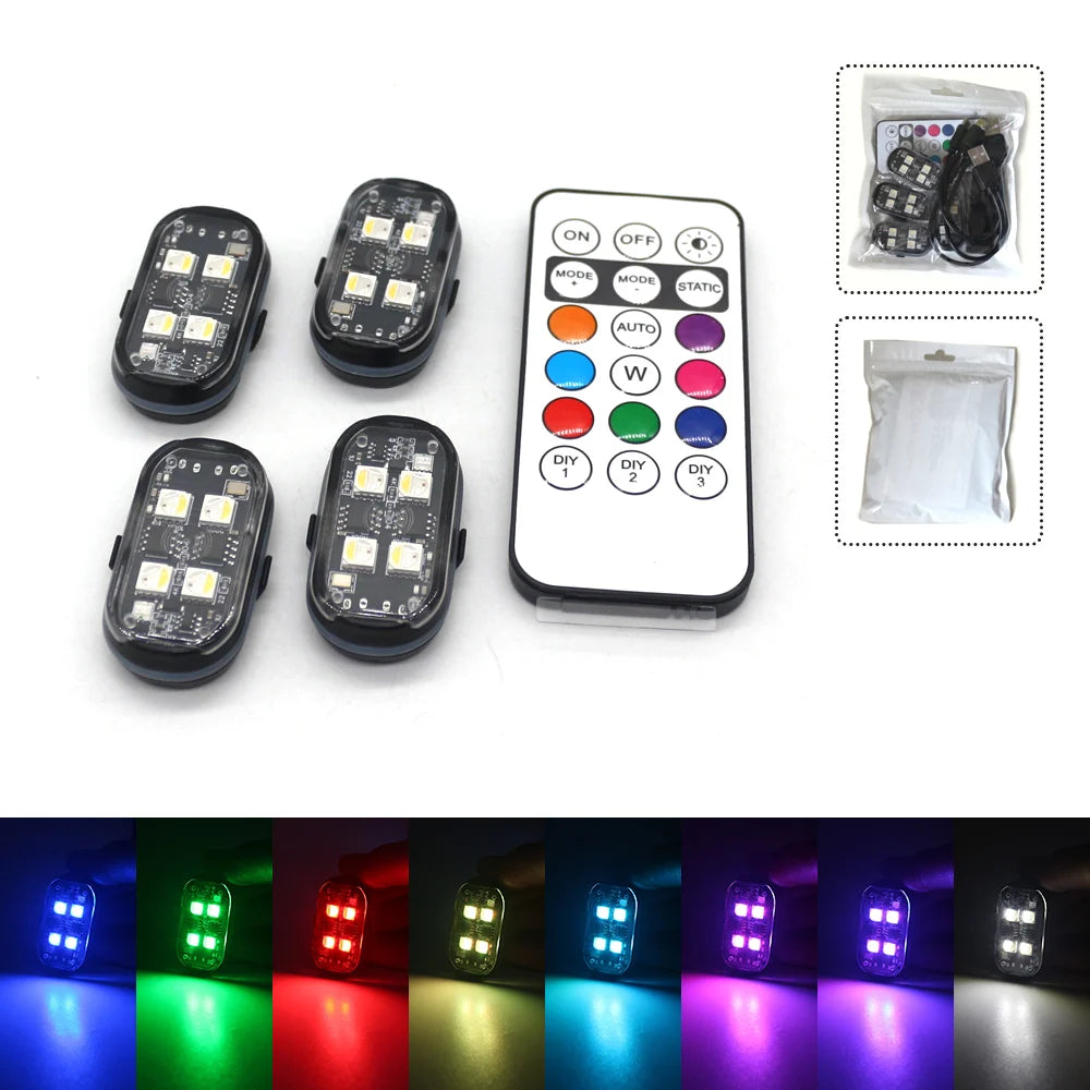 🚗 Wireless LED Strobe Lights (2/4 PCS)
