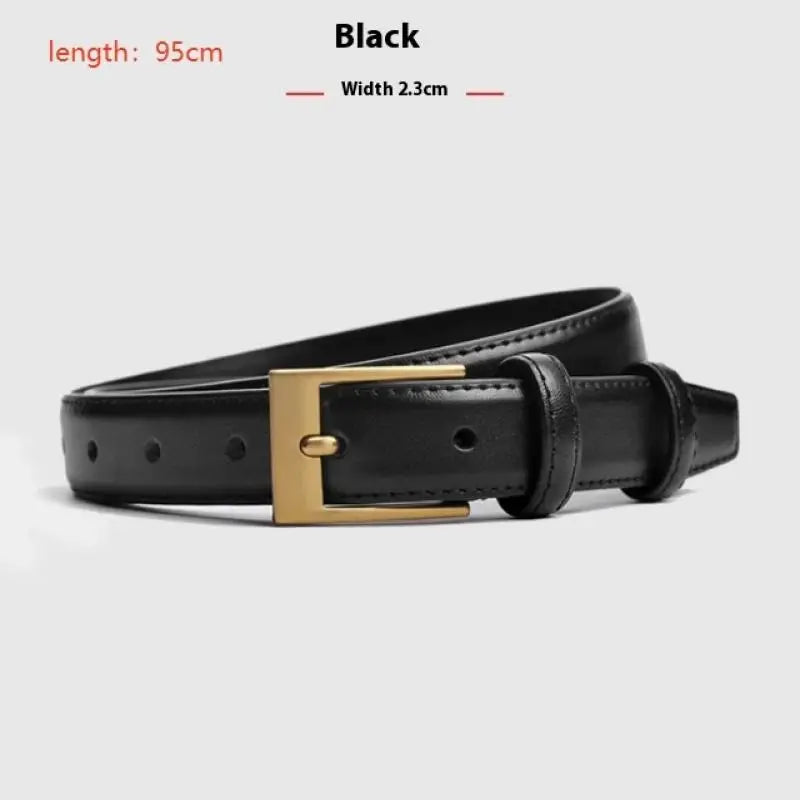 Women's Thin Leather Pin Buckle Belt