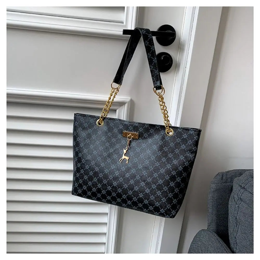 Printed PU Leather Tote Bag