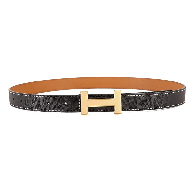 Women's Leather Belt with Alloy Buckle