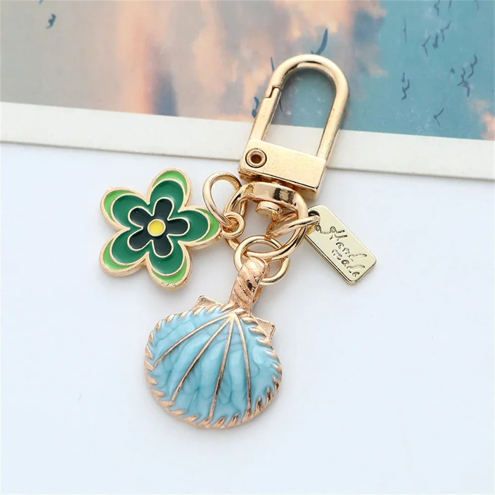 Enamel Cherry Blossom Keychain