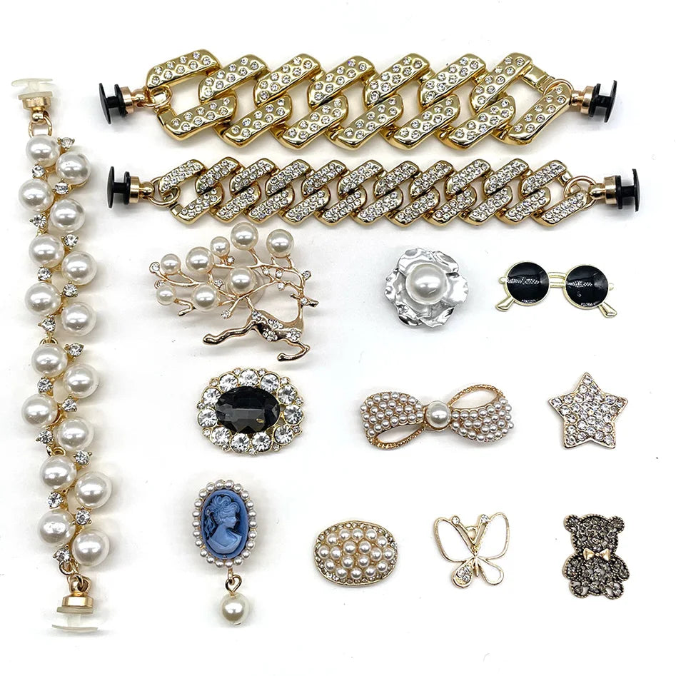 Rhinestone Pearl Shoe Charms