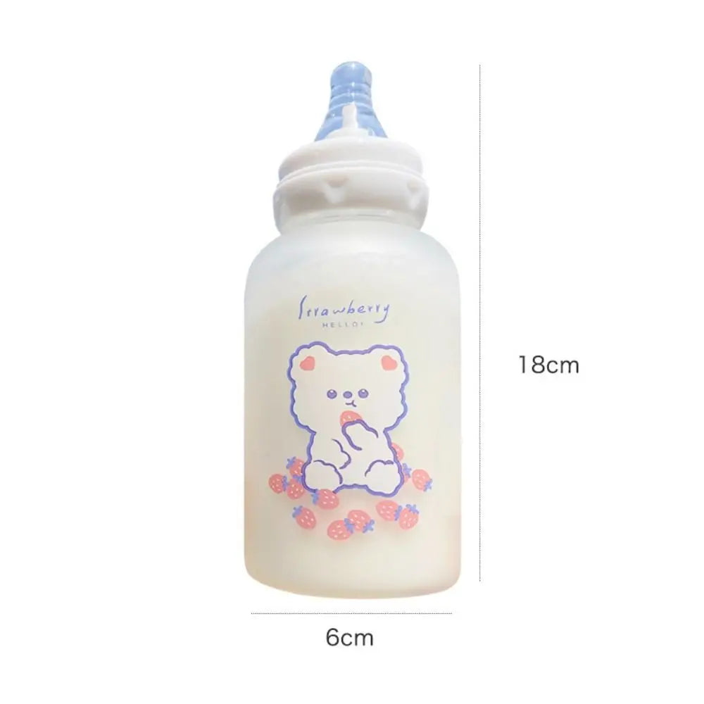Strawberry Bear Straw Water Bottle 400ml