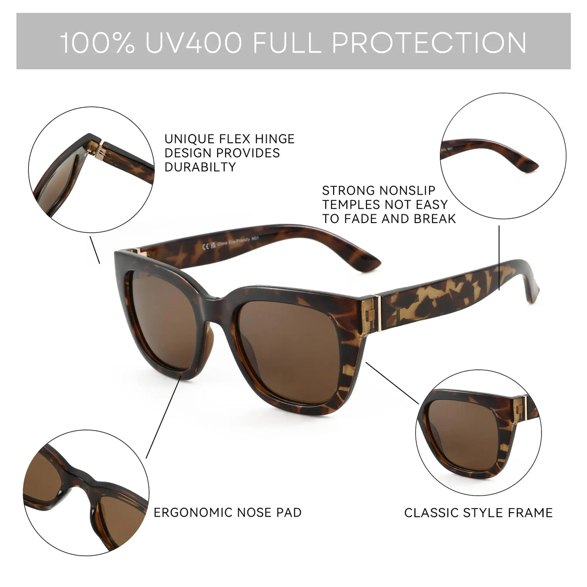 Women's Polarized Butterfly Prescription Sunglasses