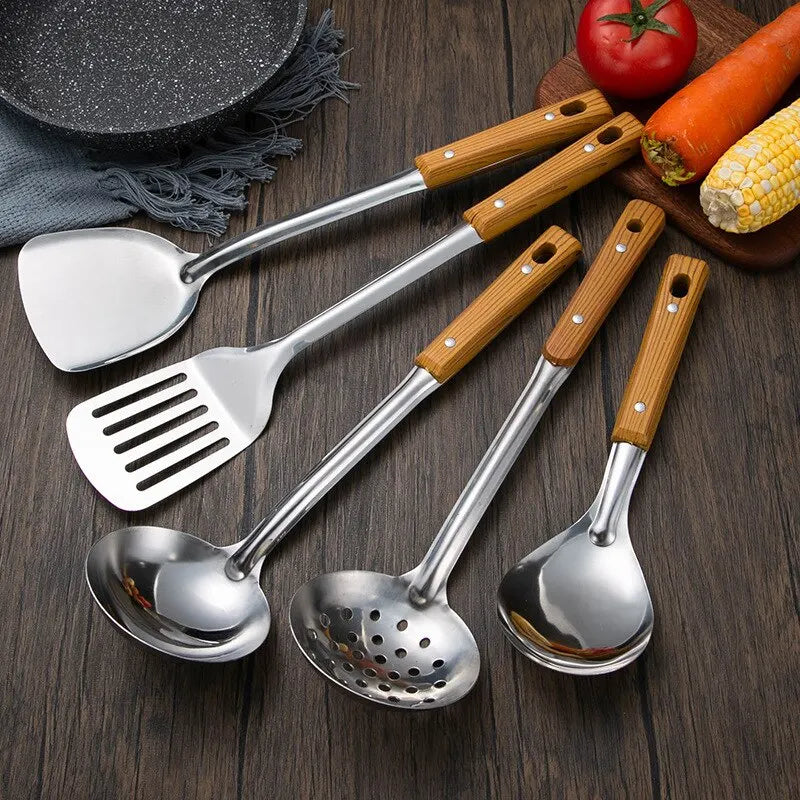 Wood Grain Handle Kitchen Utensils