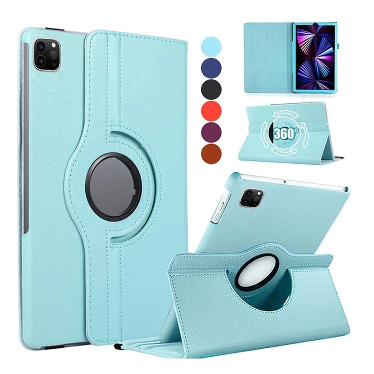 🔄 360° Leather Stand Case