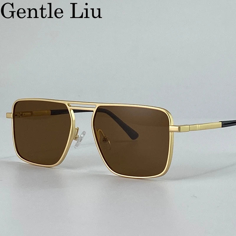 Men's Oversized Double Bridge Sunglasses