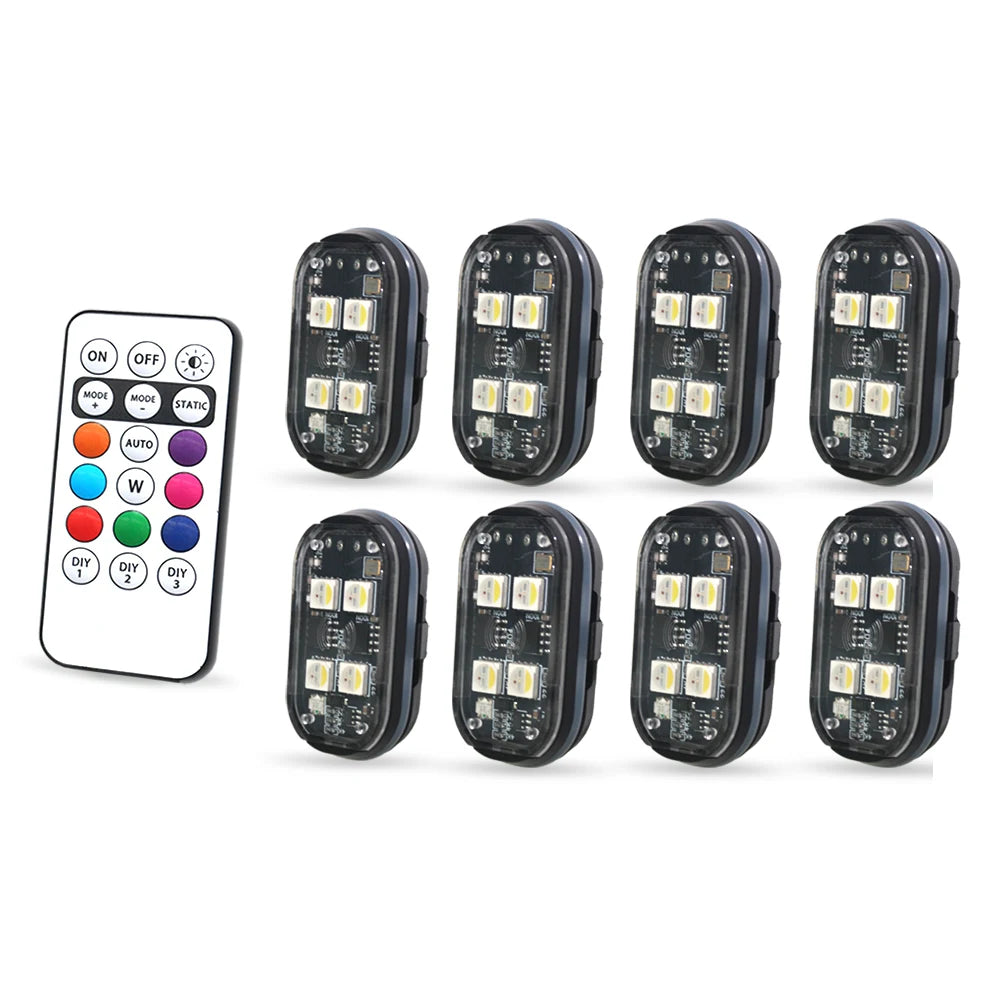 🚗 Wireless LED Strobe Lights (2/4 PCS)