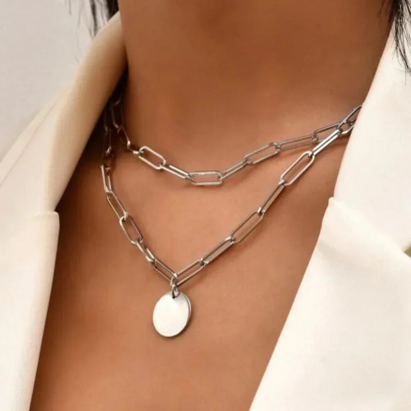 Three-Layer Sterling Silver Necklace