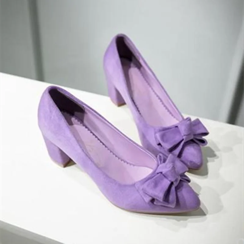 Women's Purple Bow Pumps