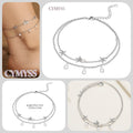 925 Silver 18K Gold CZ Layered Anklet