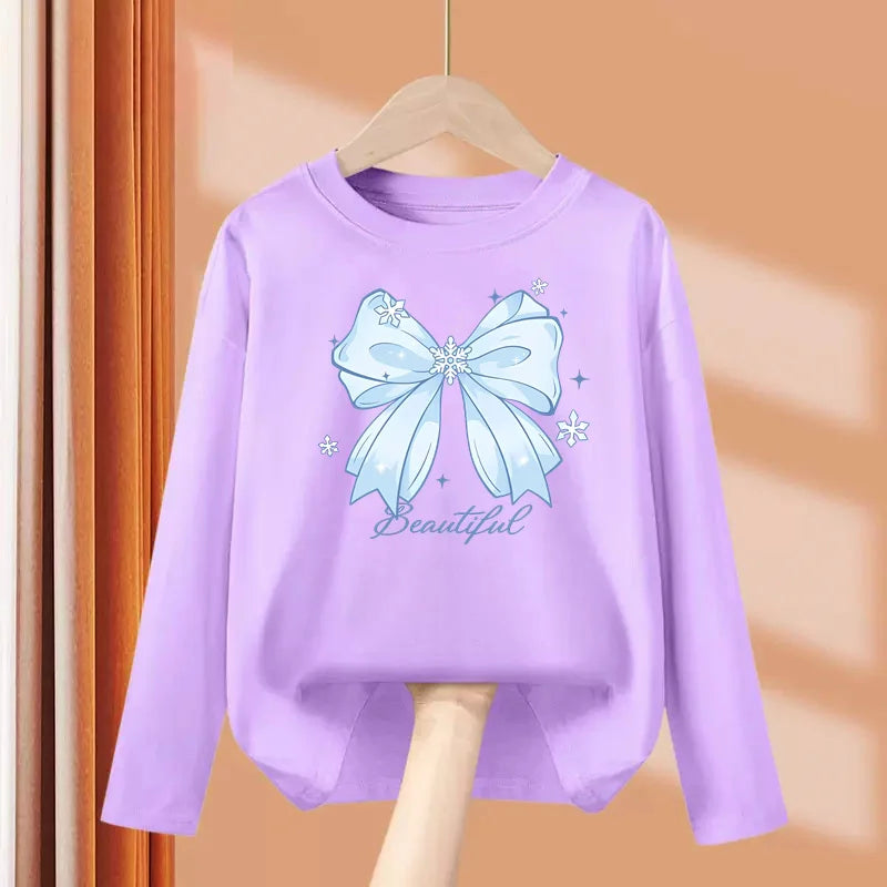 Girls Bow Long Sleeve T-Shirt