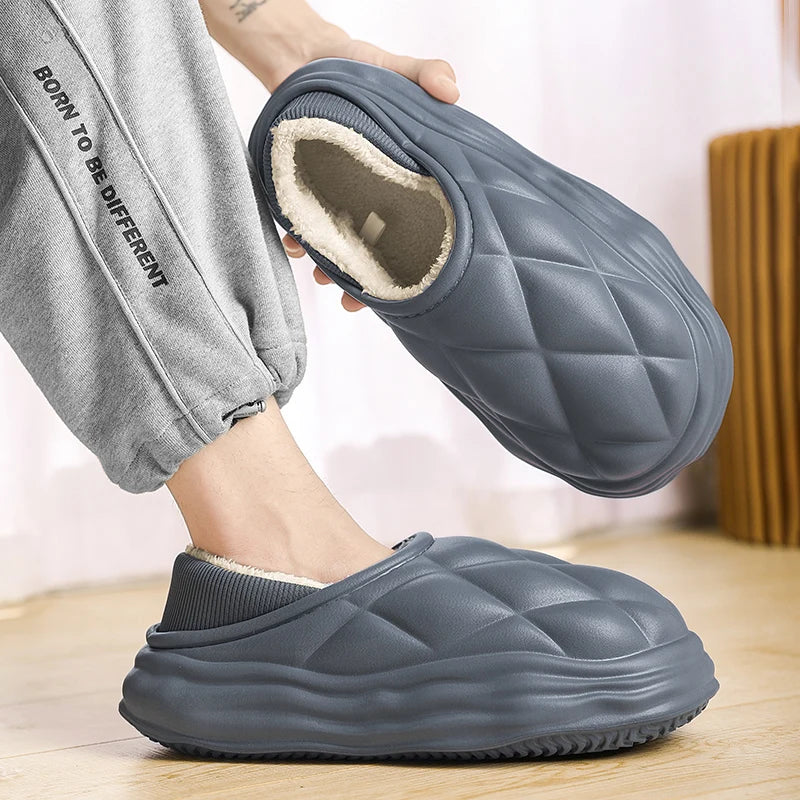 Men's Waterproof Plush Slippers
