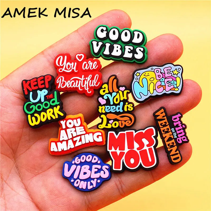 Positive Message Shoe Charms