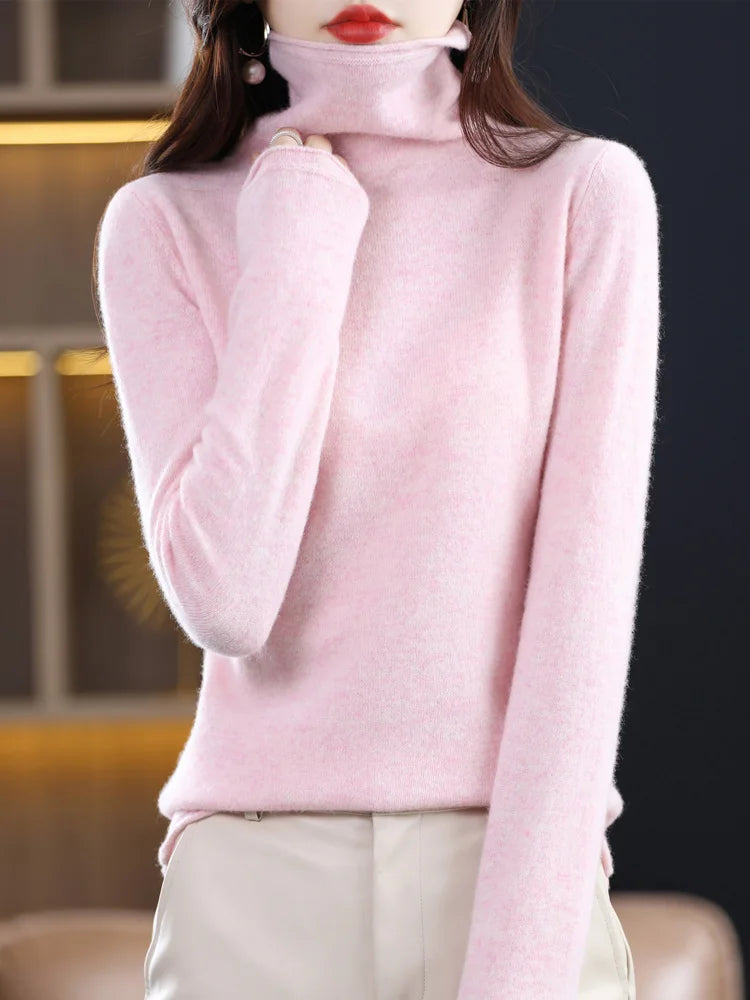 100% Merino Wool Mock Neck Sweater