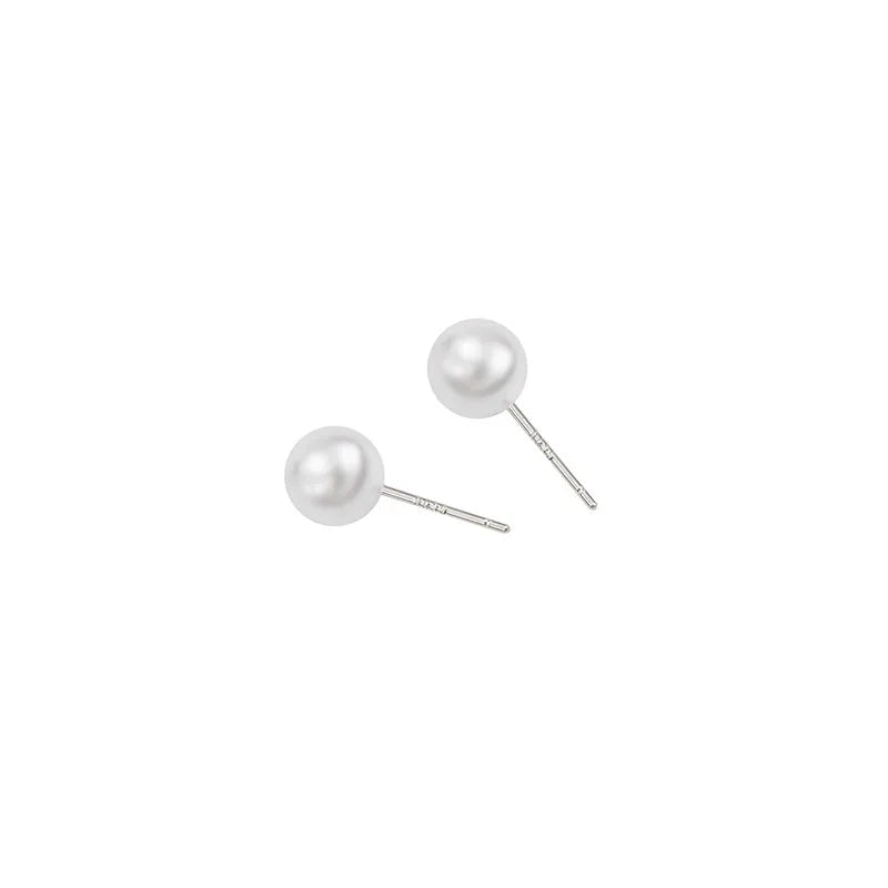 Classic White Pearl Stud Earrings
