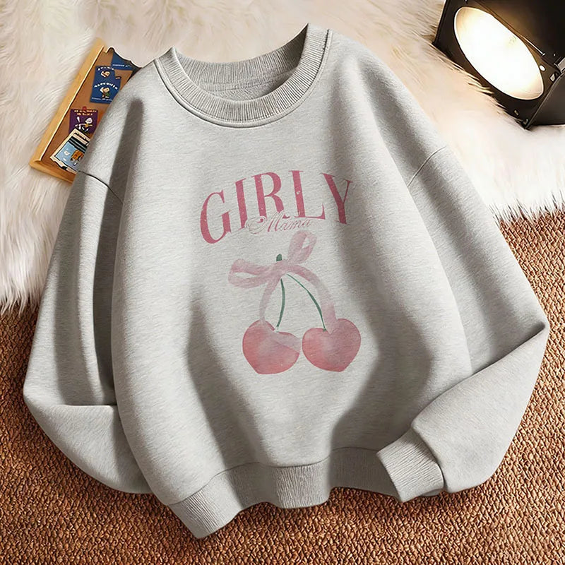 Girls Cherry Print Sweatshirt