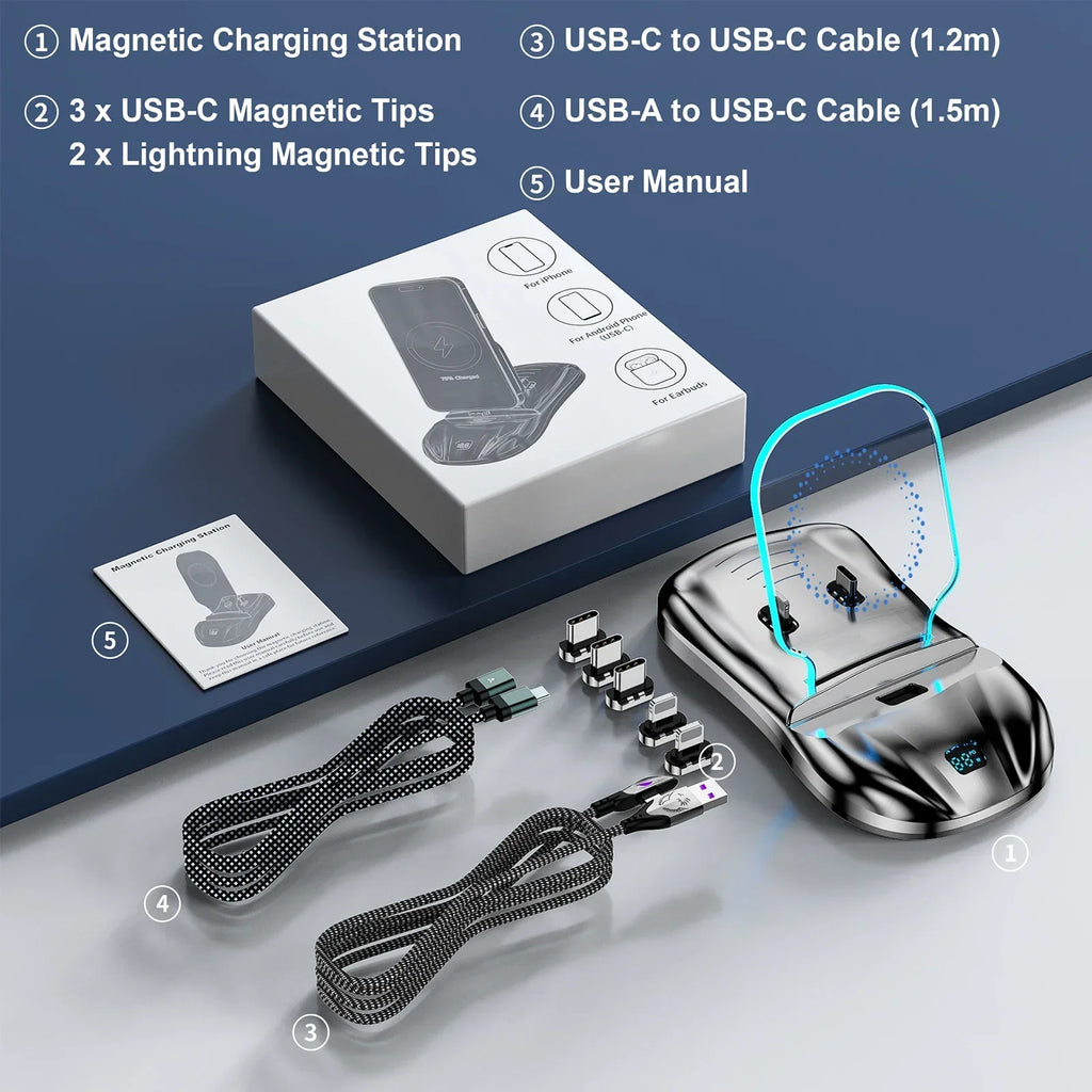 📱 3-in-1 Magnetic Charging Stand