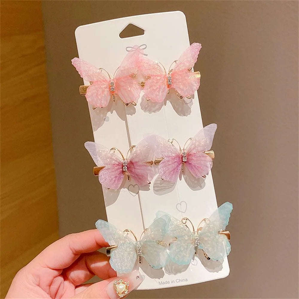 Butterfly Hair Clips Set – 6 Pcs