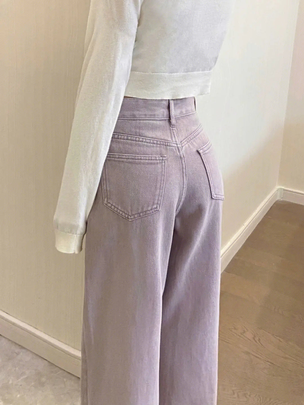 Purple High Waist Wide-Leg Jeans