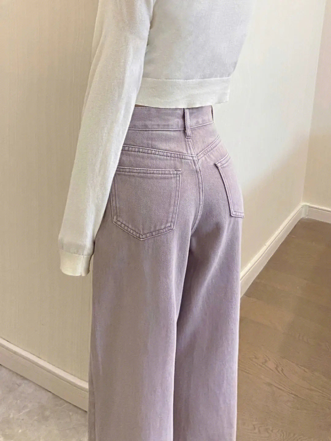 Purple High Waist Wide-Leg Jeans