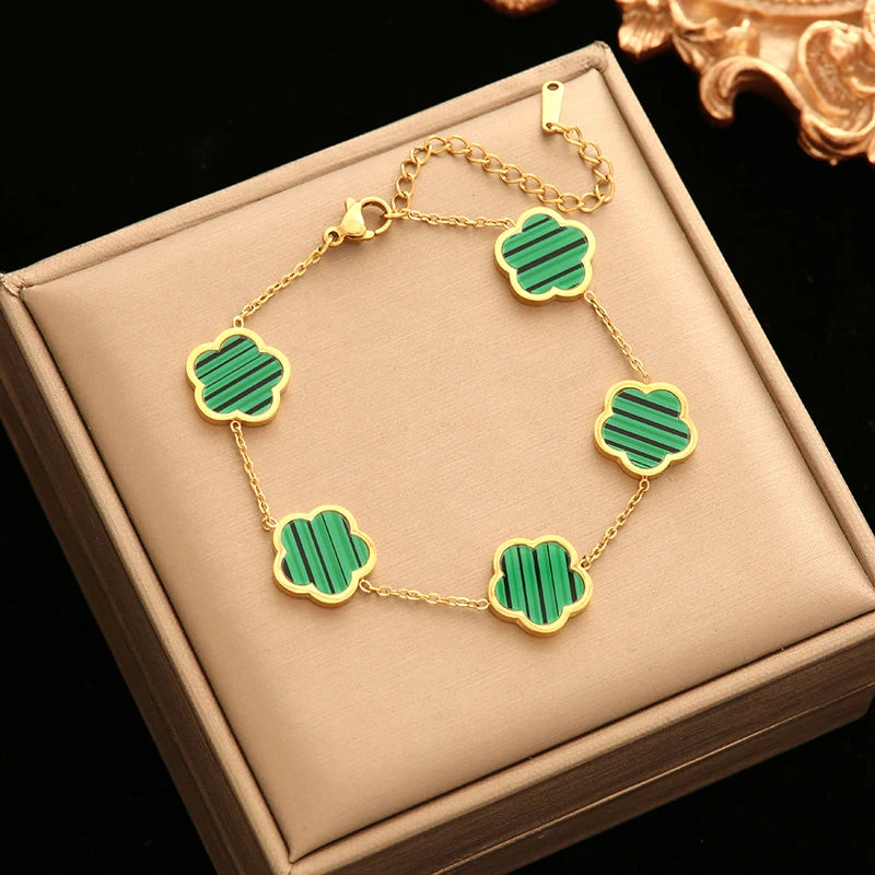 🌸 EILIECK Flower Clover Jewelry Set
