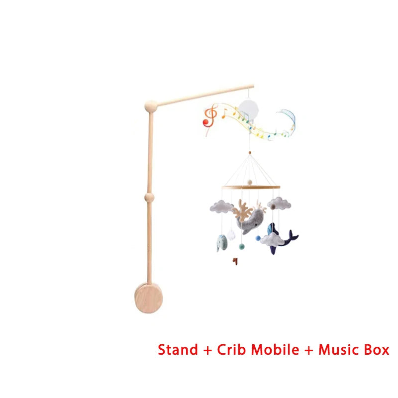 🐻 Wooden Bear Baby Crib Mobile