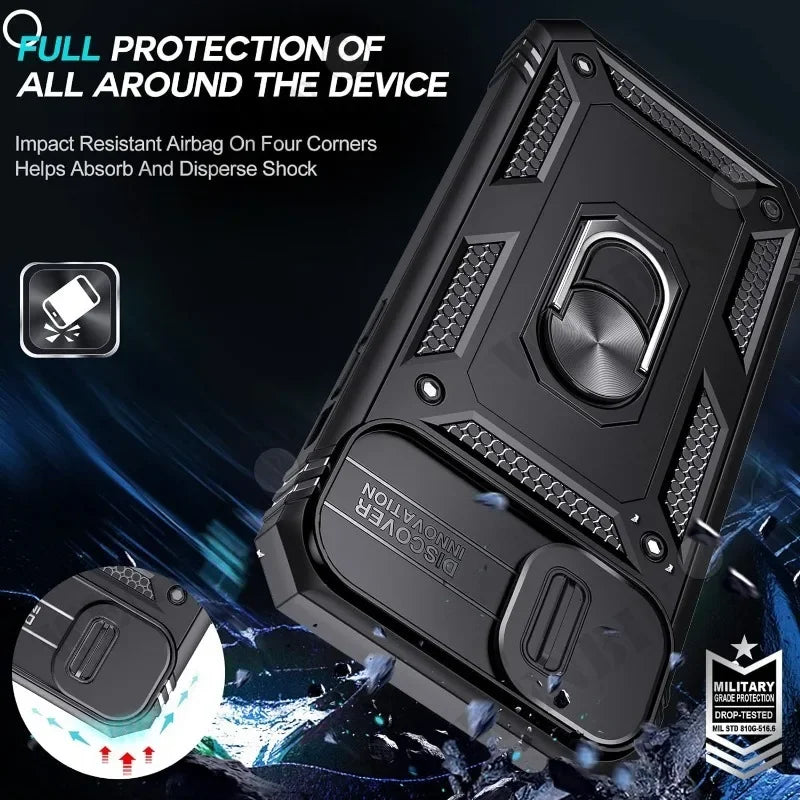 🔄 360° Rotating Kickstand Heavy Duty iPhone Case