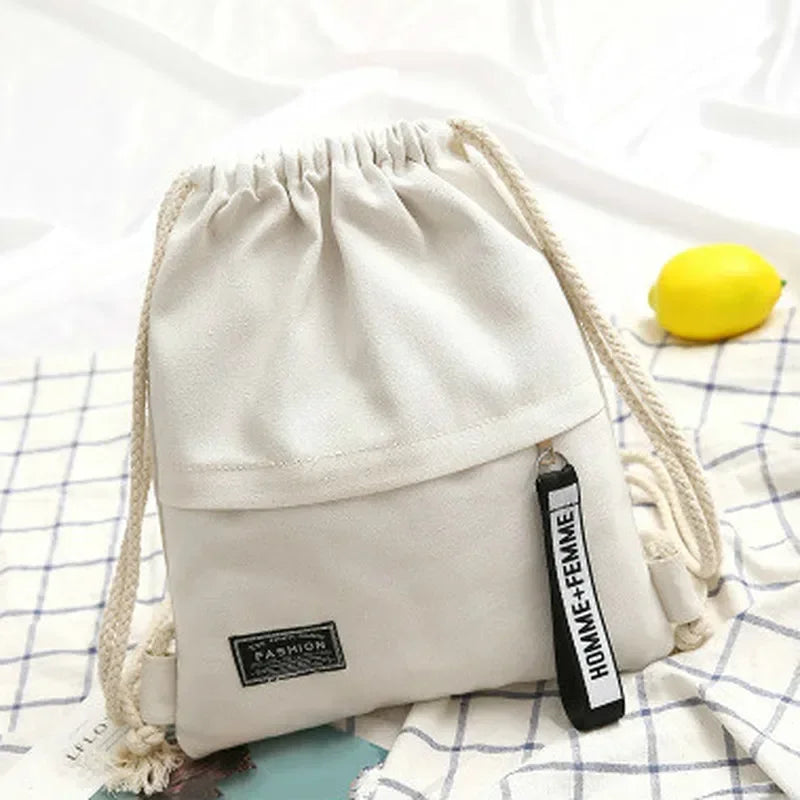 Simple Canvas Drawstring Bag