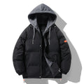 Men's Black Parka with Detachable Hood