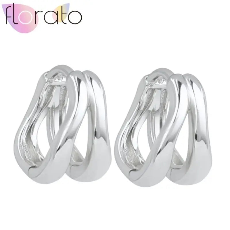 925 Silver Plain Circle Hoop Earrings