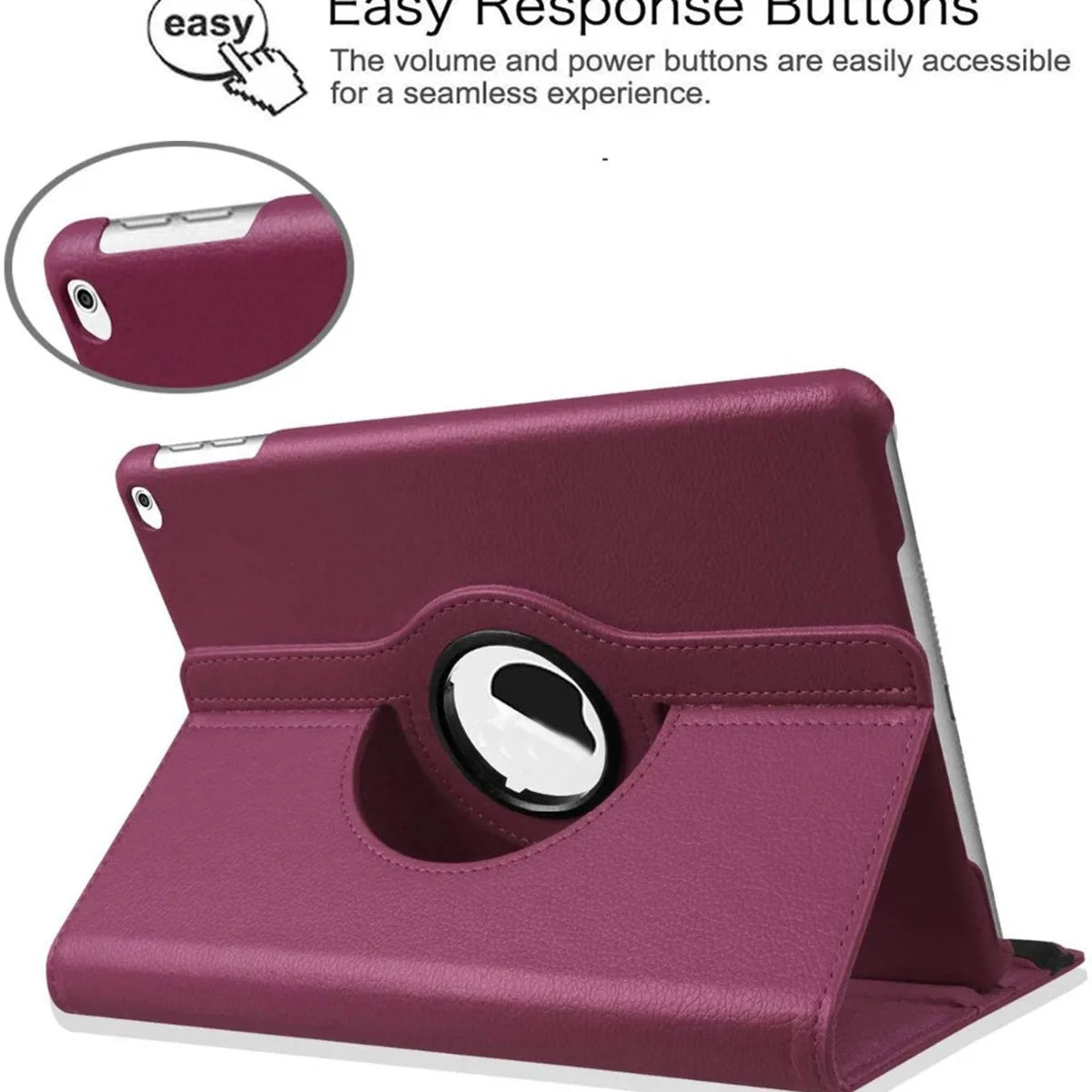🔄 360° Leather Stand Case