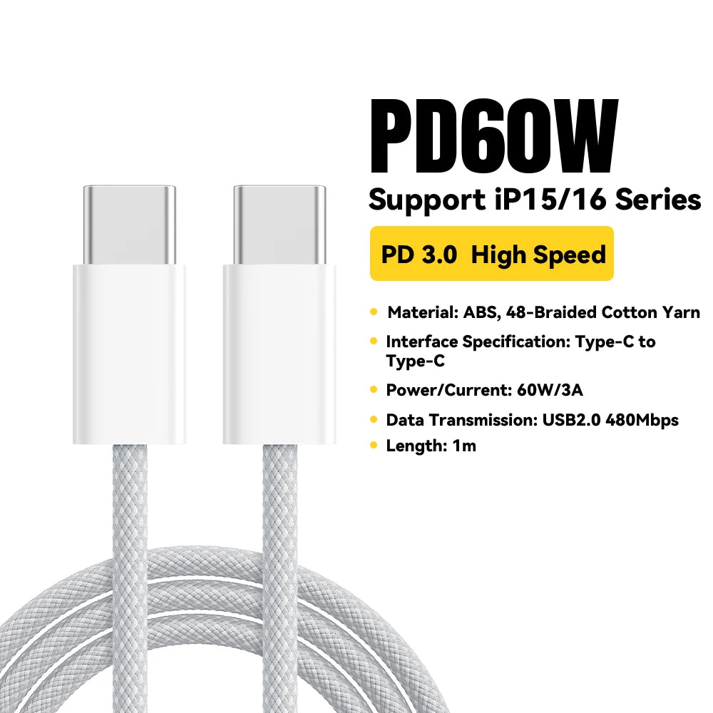 ⚡ Essager 60W USB-C Fast Charging Cable