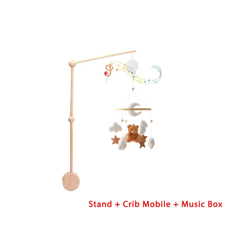 🐻 Wooden Bear Baby Crib Mobile