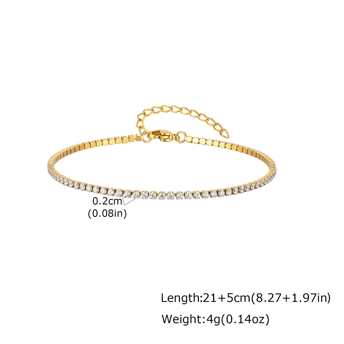 💎 CZ Tennis Anklet Chain