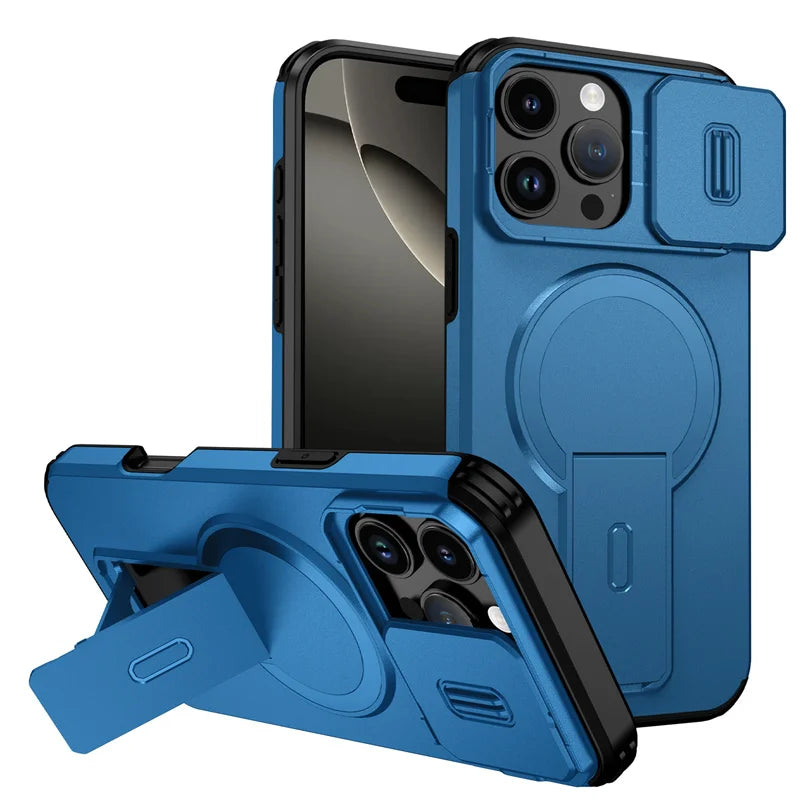 🔒 MagSafe Armor Stand Camera Protection Case