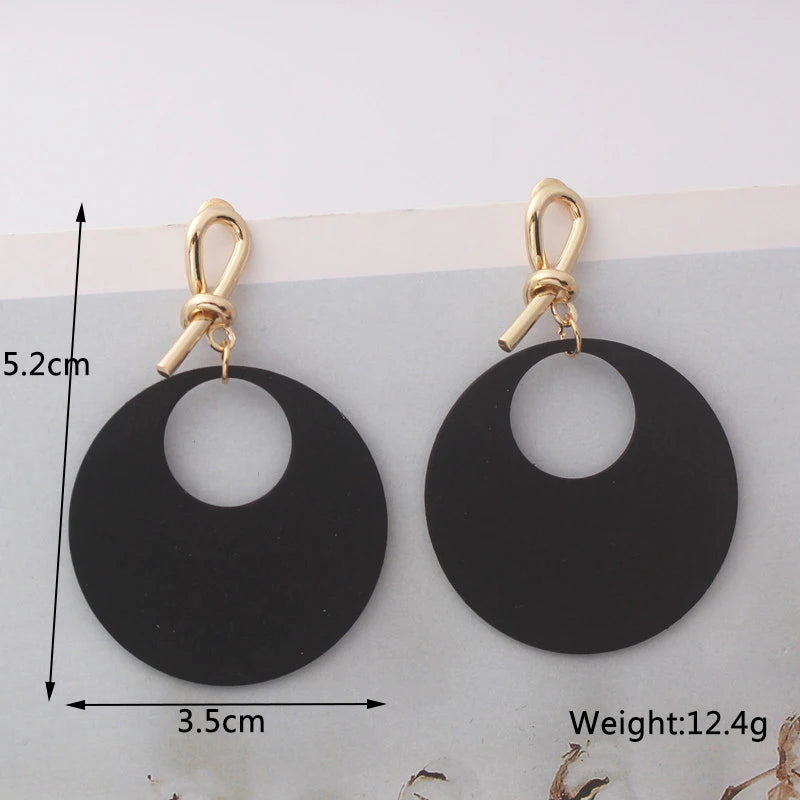 Boho Black Leaf Dangle Earrings