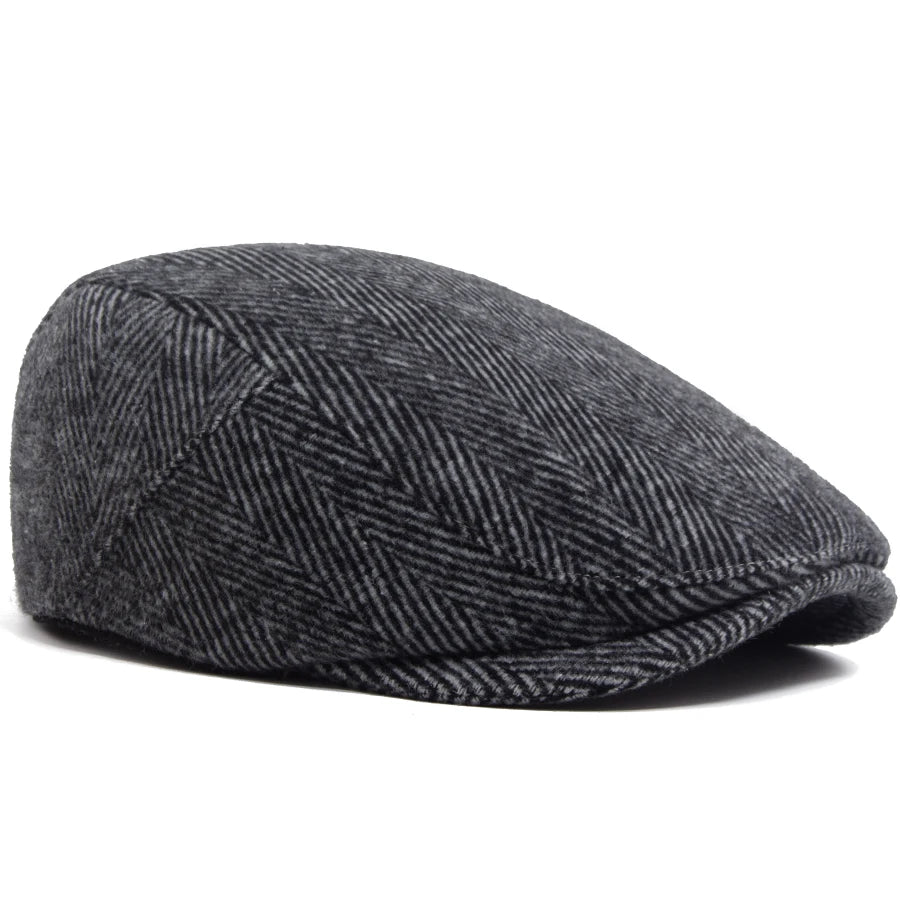 Herringbone Newsboy Beret Cap