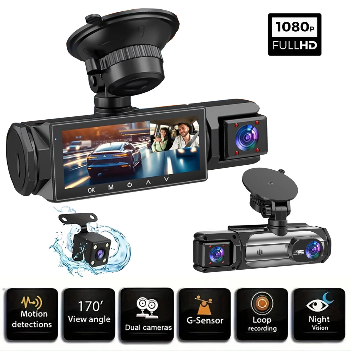 🎦 Triple Camera Dash Cam