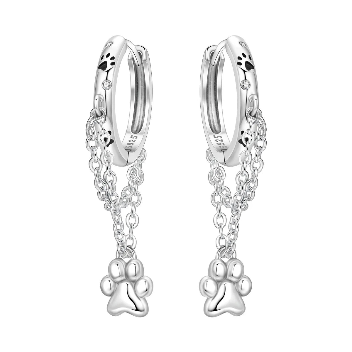 925 Silver Double-Layer Tassel Earrings