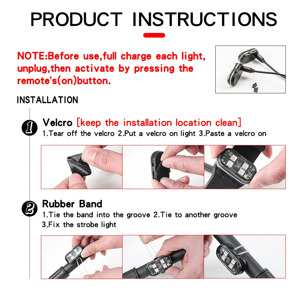 🚗 Wireless LED Strobe Lights (2/4 PCS)