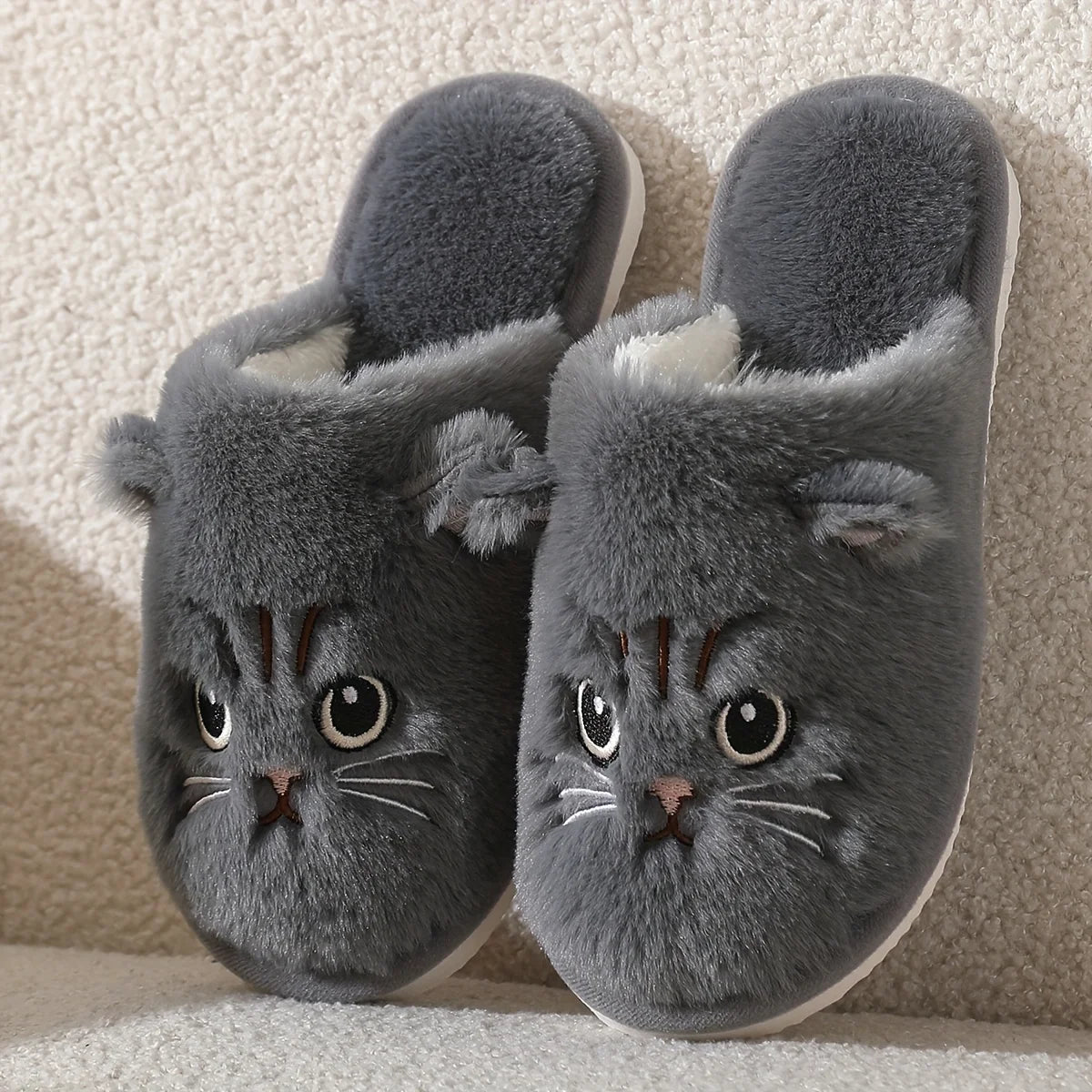 Women's Fuzzy Cat Slippers