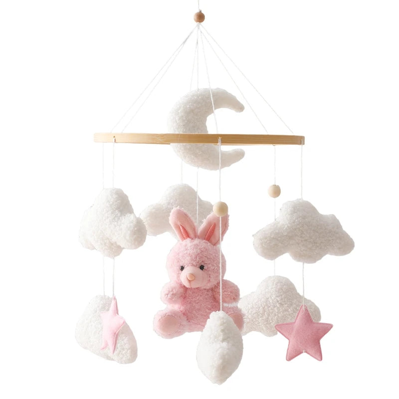 🐻 Wooden Bear Baby Crib Mobile