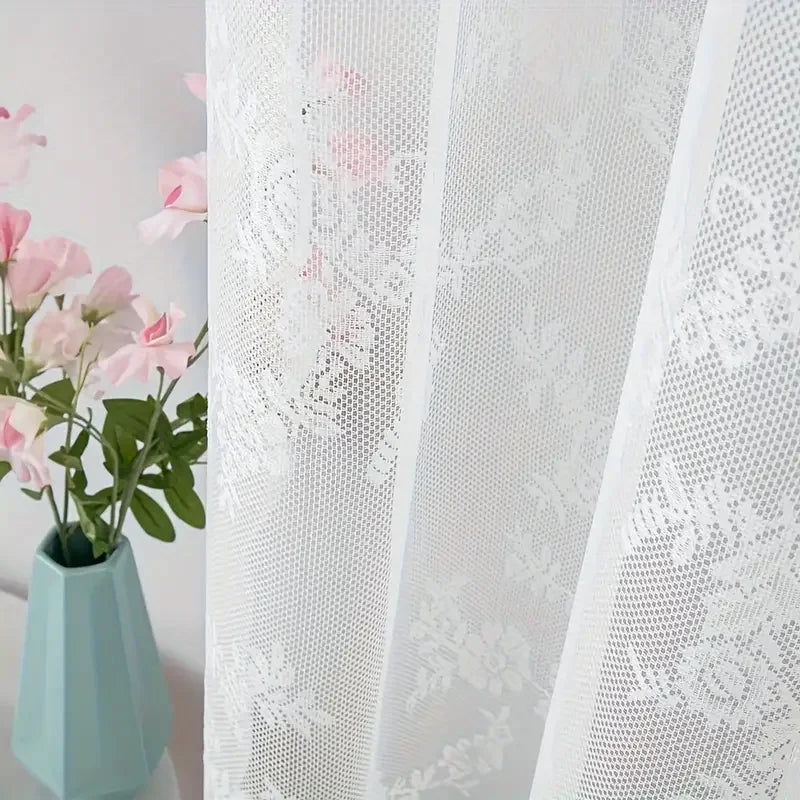 Vintage Floral Lace Curtain Panel
